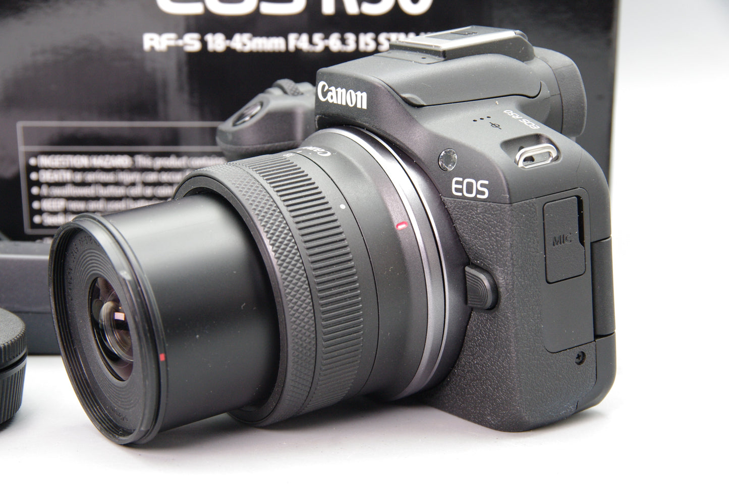 Canon EOS R50 with RF‑S 18‑45mm Lens Boxed Mint As New Complete