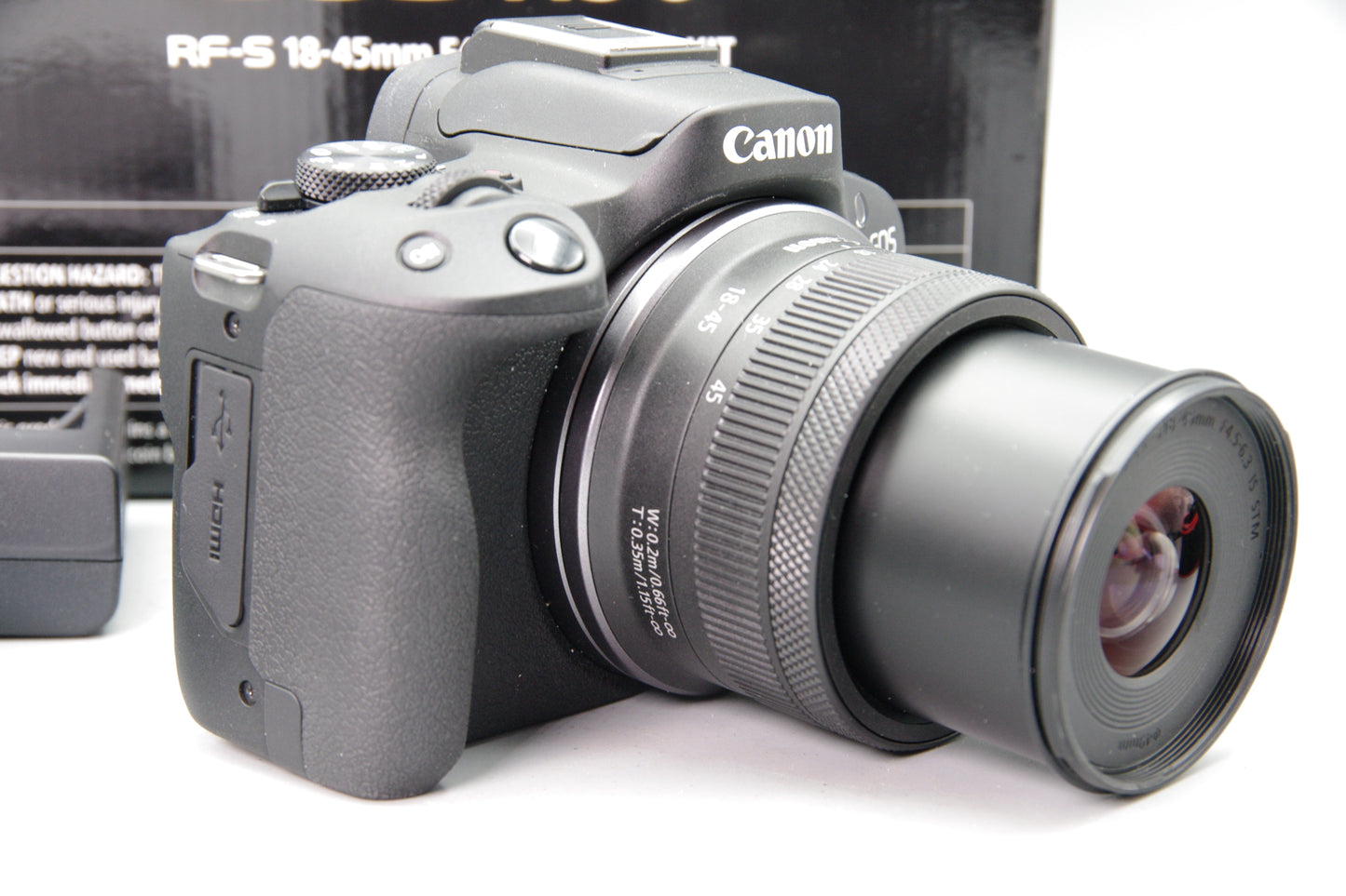 Canon EOS R50 with RF‑S 18‑45mm Lens Boxed Mint As New Complete