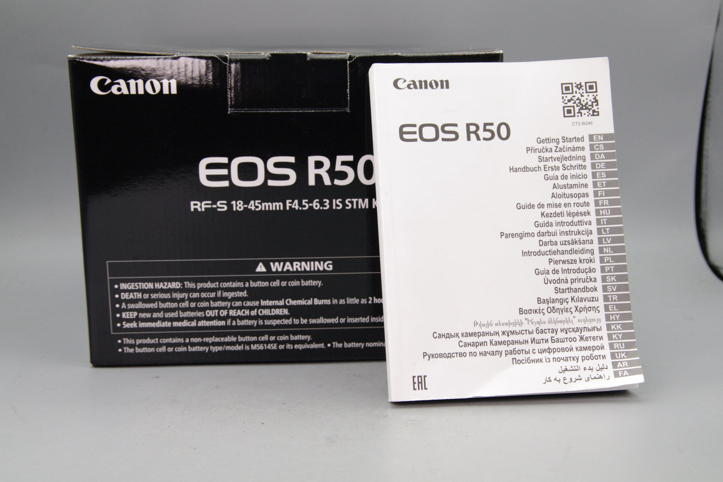 Canon EOS R50 with RF‑S 18‑45mm Lens Boxed Mint As New Complete