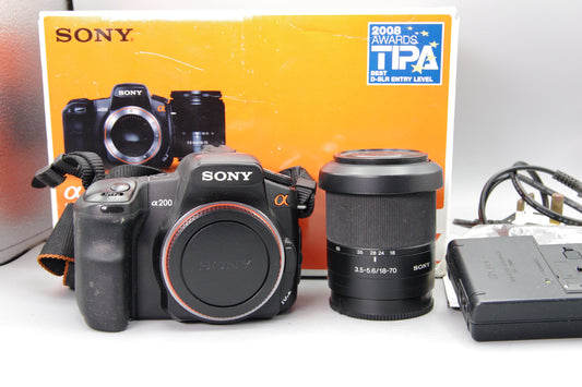 Sony A200 with 18–70mm f/3.5–5.6 Lens – Boxed - Excellent
