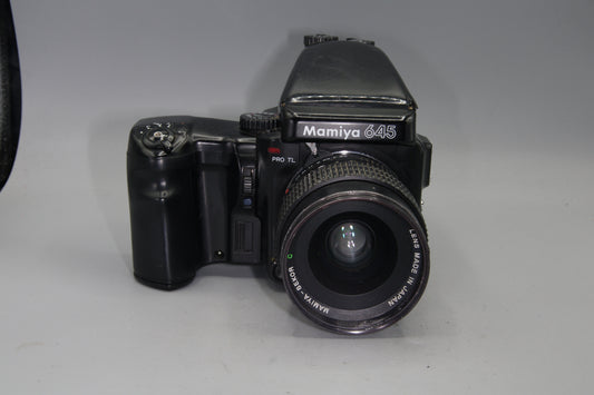 Mamiya 645 Pro TL with 45mm F/2.8 Lens, Winder, Prism and 120 Back
