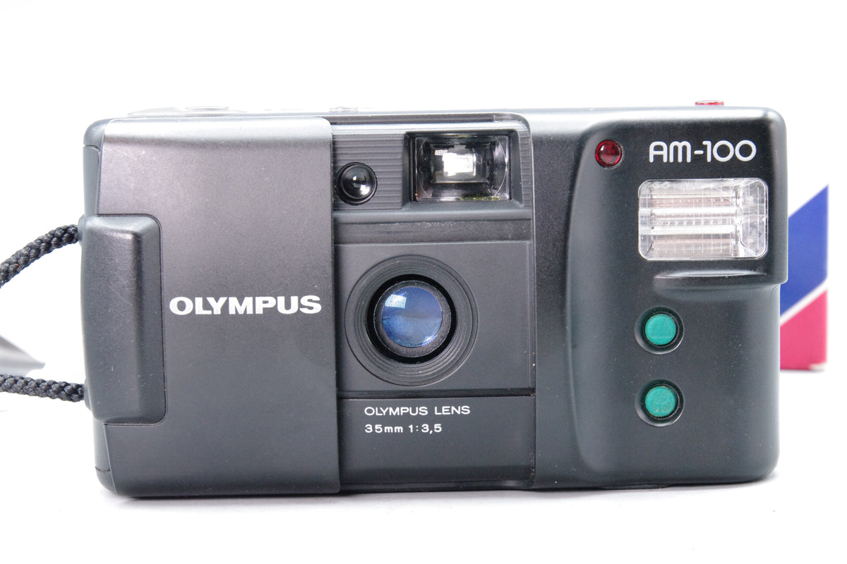 Olympus AM‑100 35mm Compact Camera – Tested & Working – Boxed