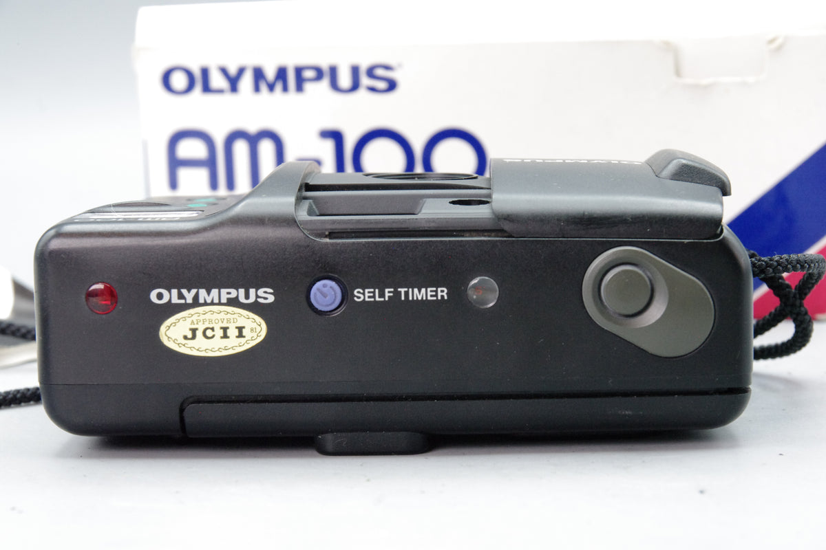Olympus AM‑100 35mm Compact Camera – Tested & Working – Boxed