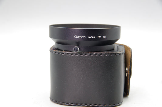 Canon W‑60 Lens Hood with Case – Genuine Canon – 60mm Screw‑In – Excellent