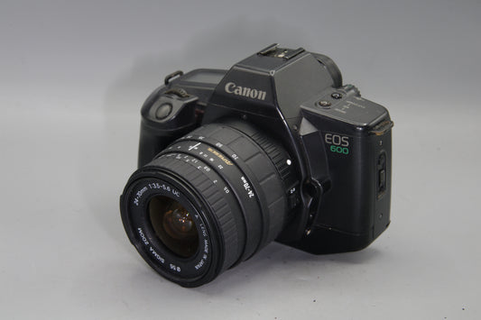 Canon EOS 600 35mm Film SLR + Sigma 24-70mm Lens - Tested and Working