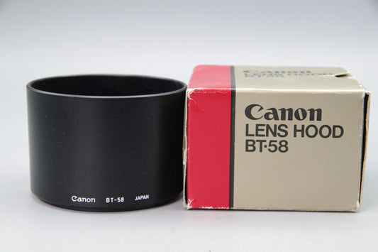 Canon BT‑58 Lens Hood in Box – Genuine Canon – 58mm Telephoto Hood – Exc