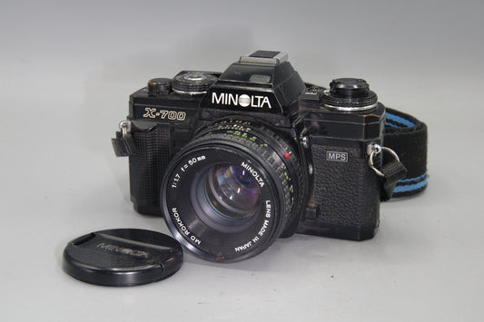 Minolta X-700 35mm SLR with 50mm f1.7 Lens – Tested + New Batteries