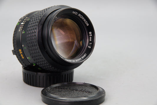 Minolta MD Rokkor 85mm f/2 Lens – MD Mount – Excellent – Serviced