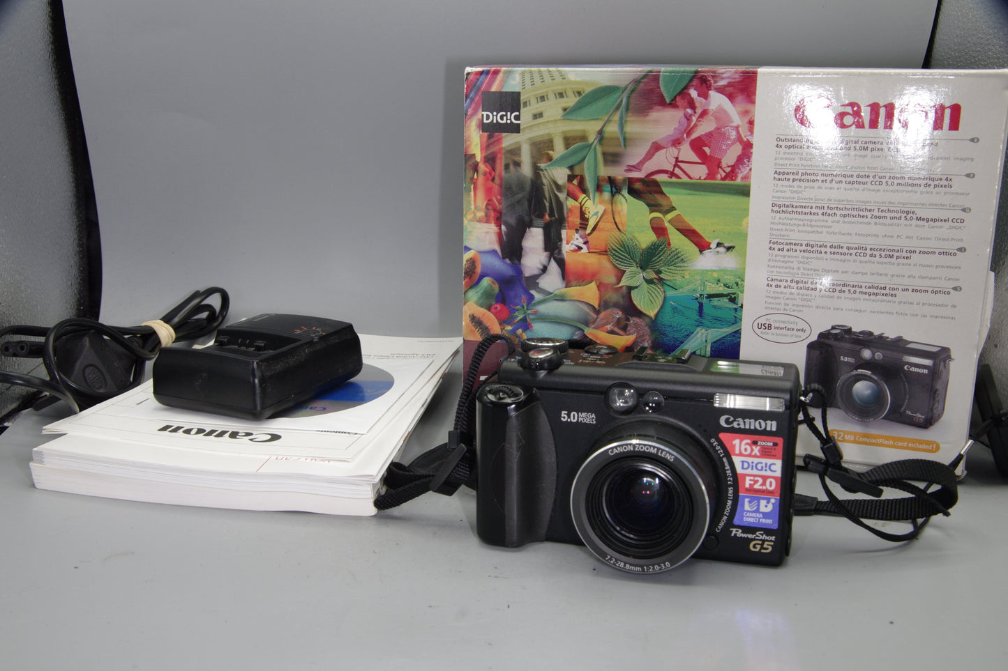 Canon Powershot G5 5MP Digital Camera - Boxed with instructions and charger