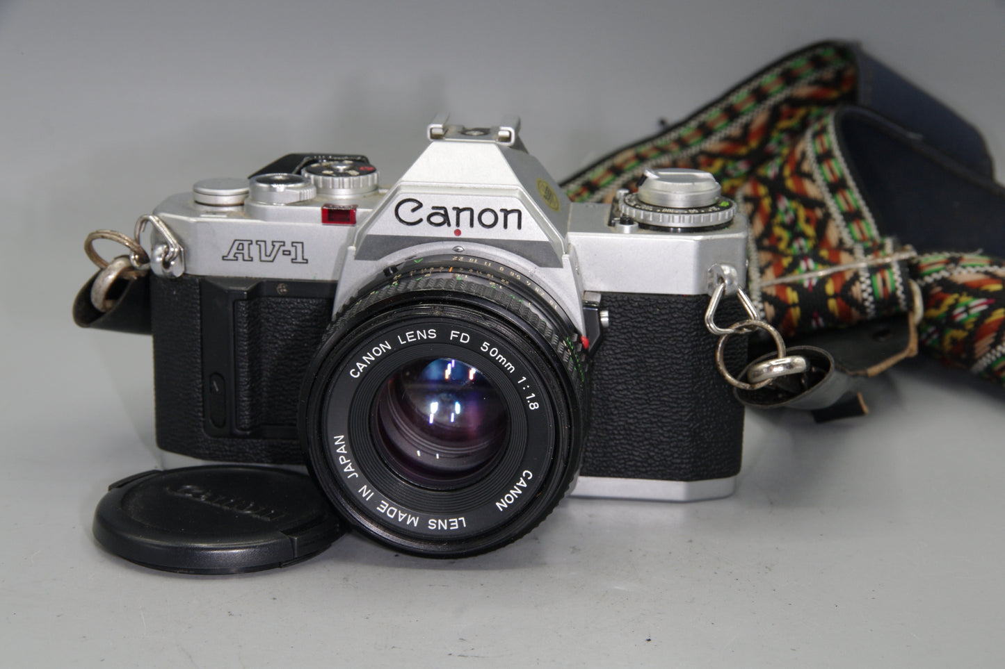 Canon AV-1 + FD 50mm f/1.8 Lens – Excellent Tested 35mm Film SLR + New Batteries