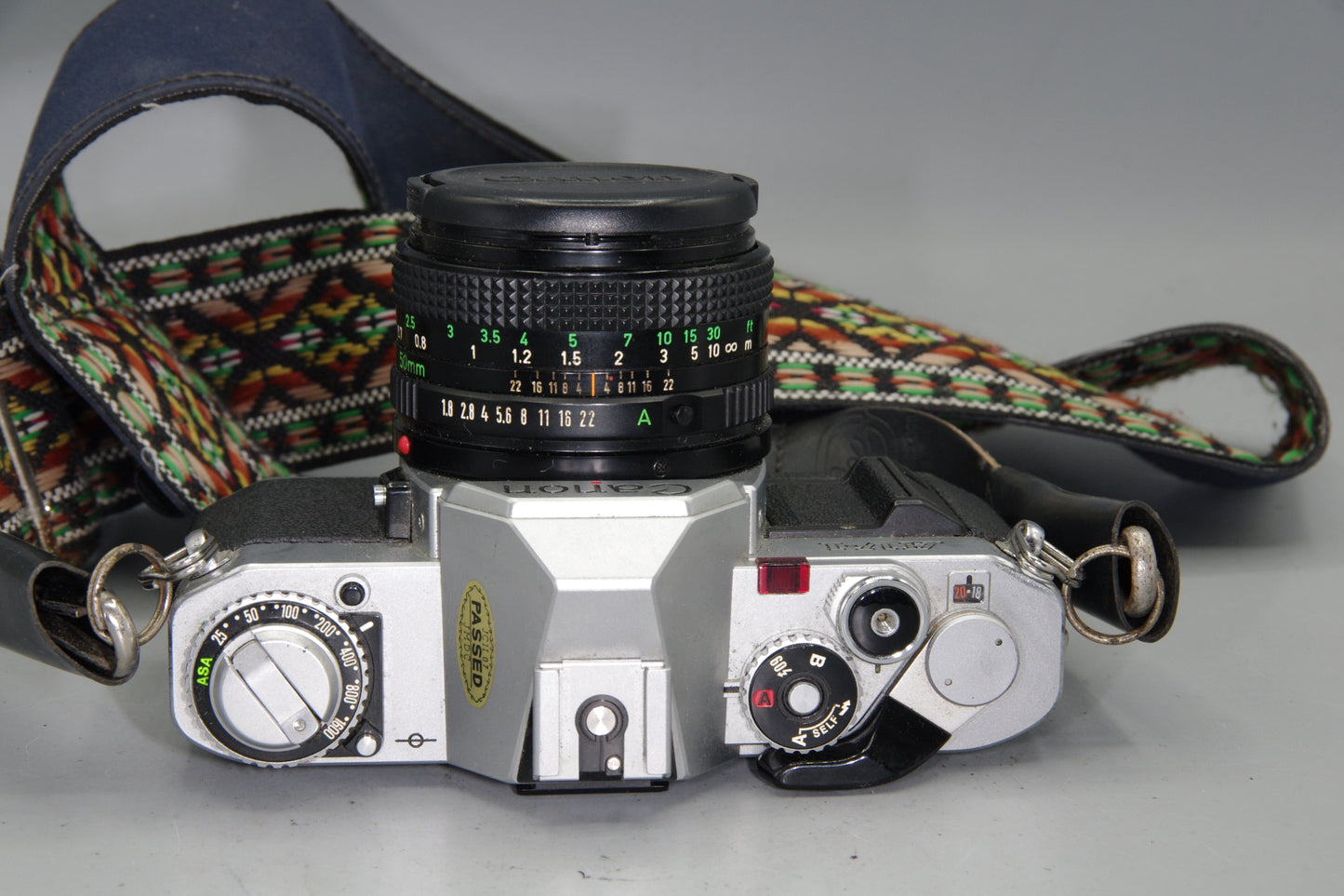 Canon AV-1 + FD 50mm f/1.8 Lens – Excellent Tested 35mm Film SLR + New Batteries