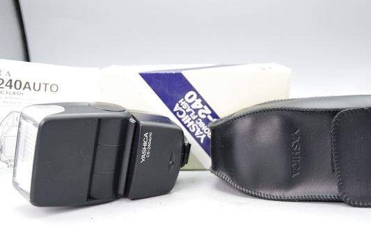 Yashica CS‑240 Auto Flash Boxed with Case and Foot – Very Good