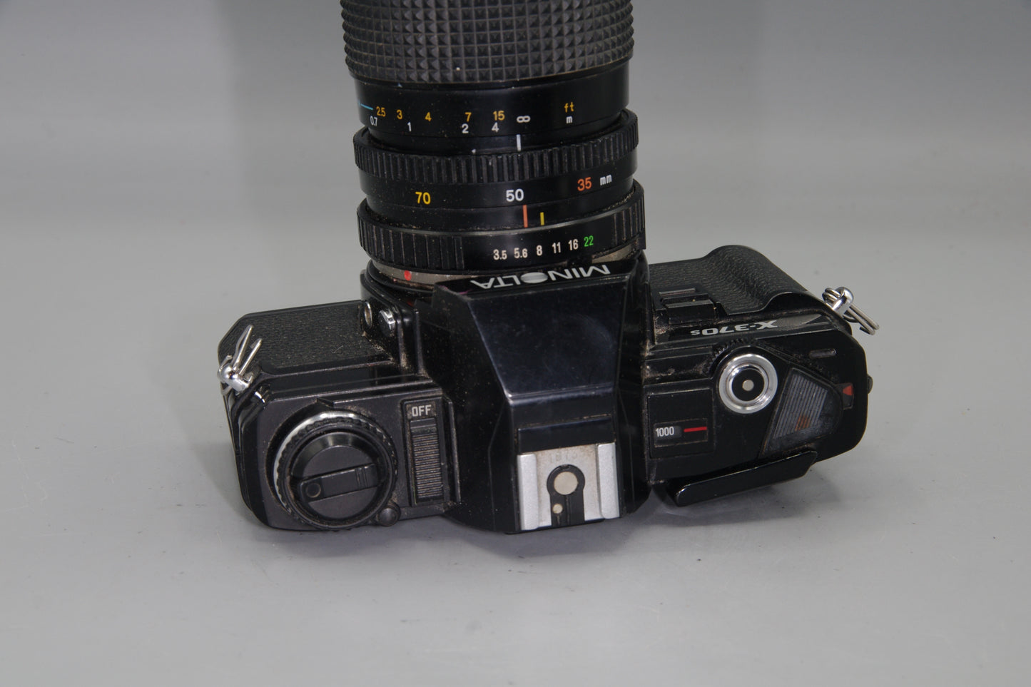 Minolta X-370s 35mm SLR + MD 35-70mm Lens – Tested – Clean + batteries