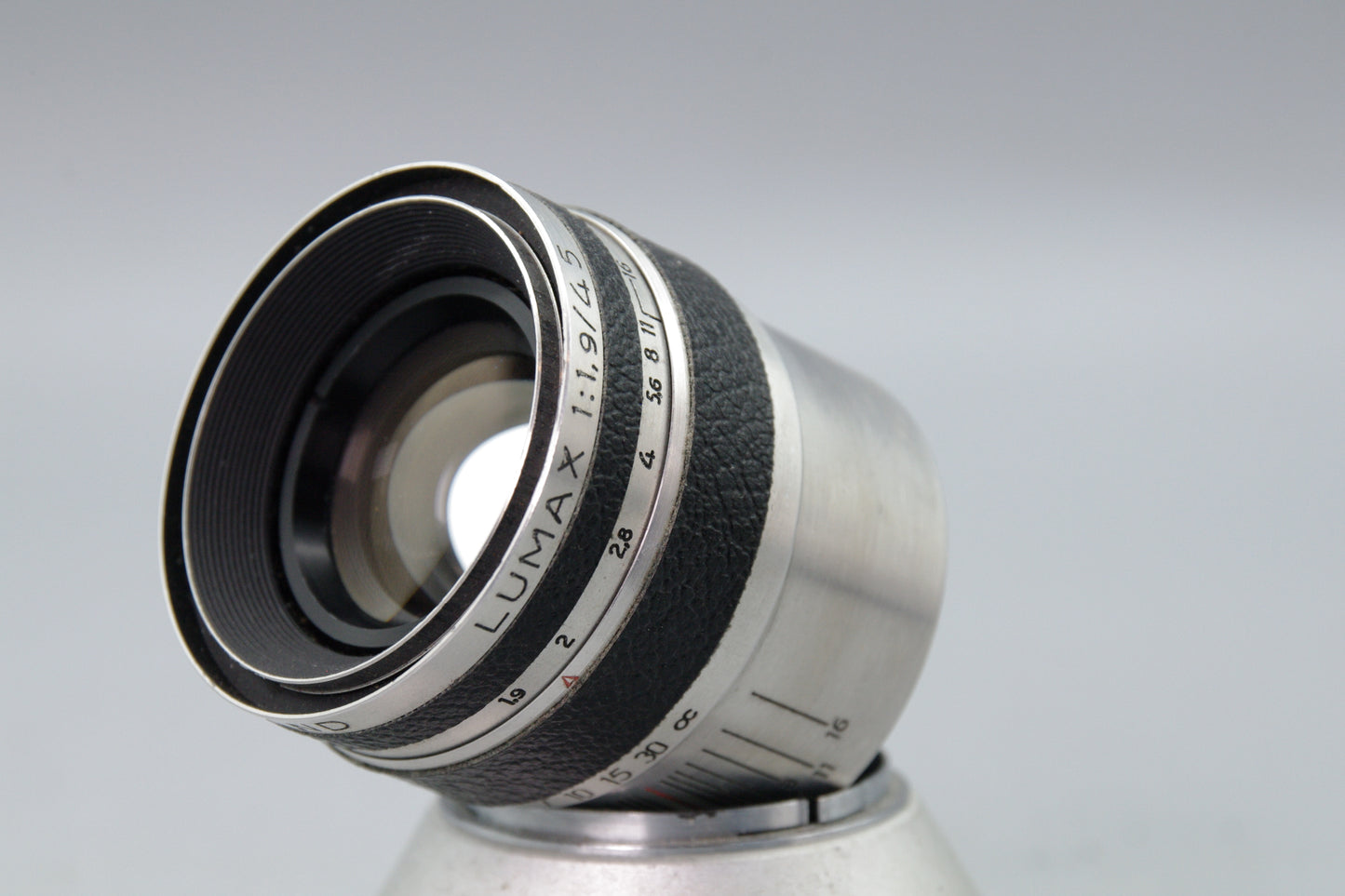 Corfield Lumax 45mm f/1.9 Lens with Viewfinder Adapter M39 Mount – Good