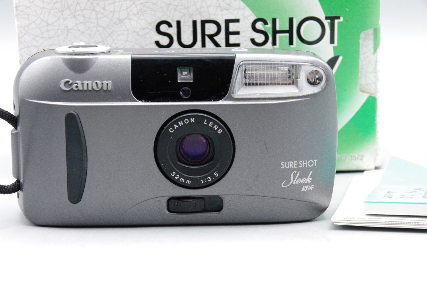 Canon Sure Shot Sleek 35mm Film Camera – Boxed with Instructions – Very Good