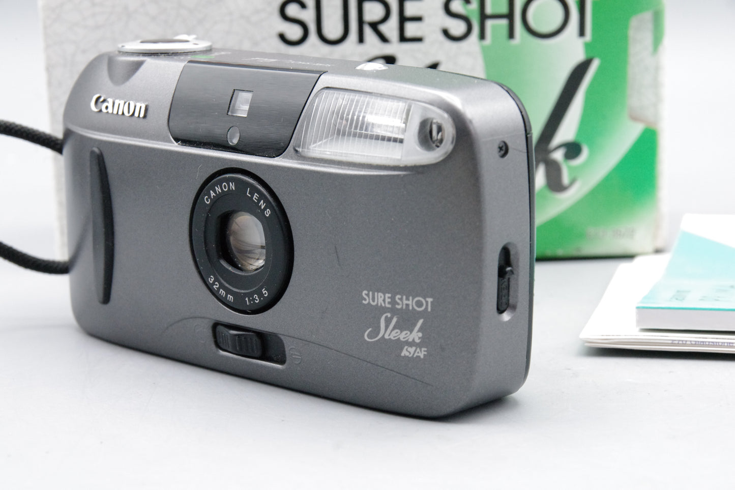 Canon Sure Shot Sleek 35mm Film Camera – Boxed with Instructions – Very Good