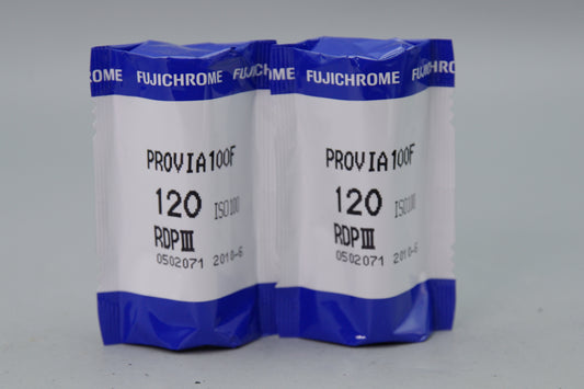 2x Fujichrome Provia 100F 120 RDP III – 2010 Expired Colour Film – Unopened