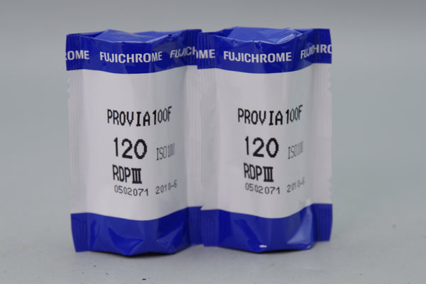 2x Fujichrome Provia 100F 120 RDP III – 2010 Expired Colour Film – Unopened