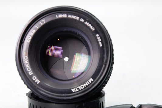 Minolta MD Rokkor 50mm f/1.7 Lens – Manual Focus – MD Mount –  Prime