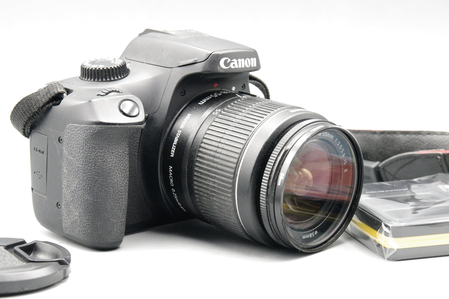 Canon EOS 4000D DSLR 18MP Kit w/ 18-55mm IS II Lens battery and charger