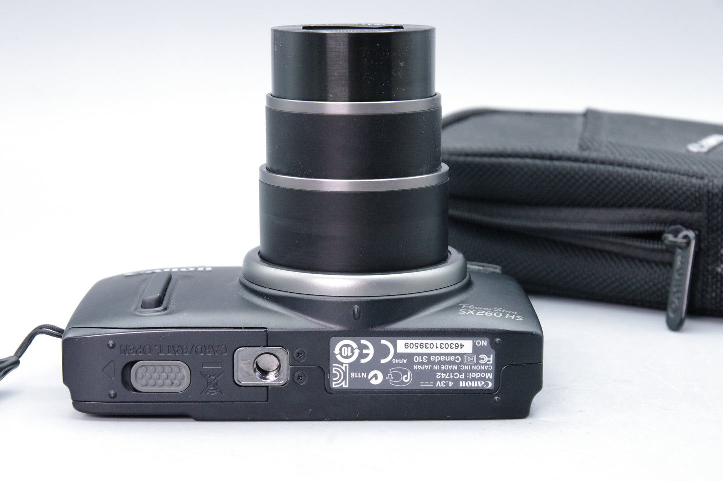 Canon PowerShot SX260 HS – 20× Zoom Compact – GPS – Black – Excellent – With Case