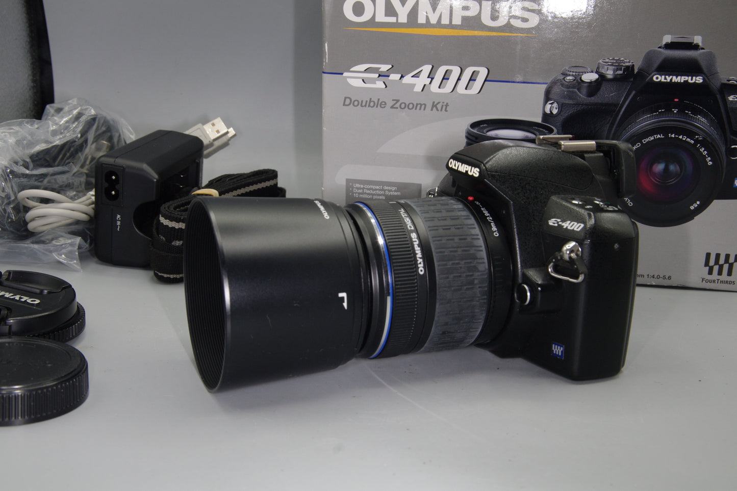 Olympus E-400 10MP DSLR + 45-140mm Lens – Four Thirds – Boxed Low S/C 4618