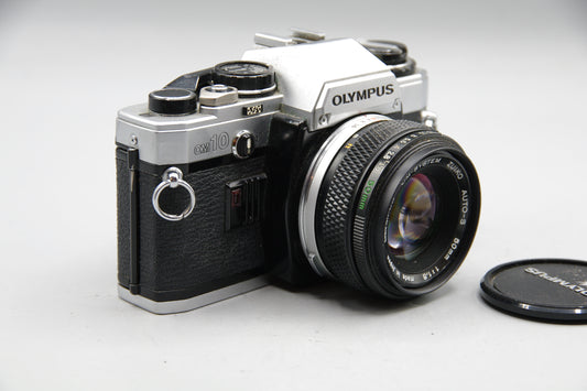 Olympus OM10 35mm SLR Camera with 50mm F/1.8 Lens+ Batteries - VGC
