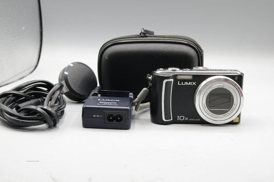 Panasonic Lumix DMC-TZ5 9.1MP 10x Zoom Battery&Charger&Case