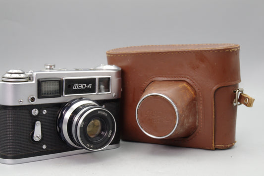 Soviet FED‑4 35mm Rangefinder – 53mm f/2.8 Lens – VGC with Case