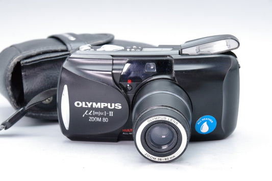 Olympus MJU Zoom II 80 Black Camera – 38–80mm Lens – VGC Tested – With Case