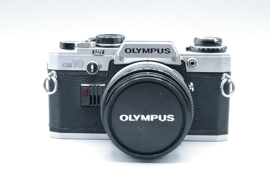 Olympus OM10 35mm SLR Camera + 50mm F/1.8 Lens + Batteries - Tested