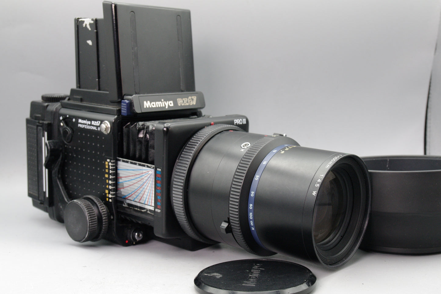 Mamiya RZ67 Pro II + 250mm F4.5 + WLF + 120 Back – Tested and Working