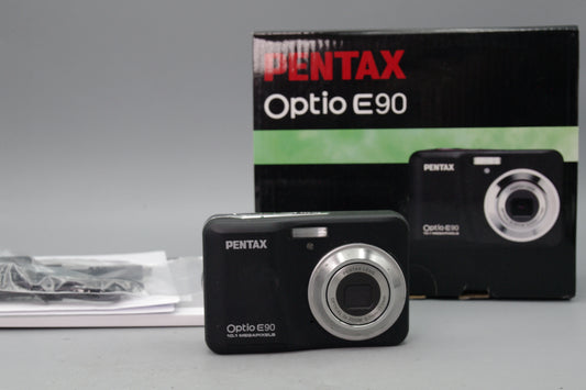 Pentax Optio E90 Digital Camera – Boxed – Excellent – Uses AA Batteries