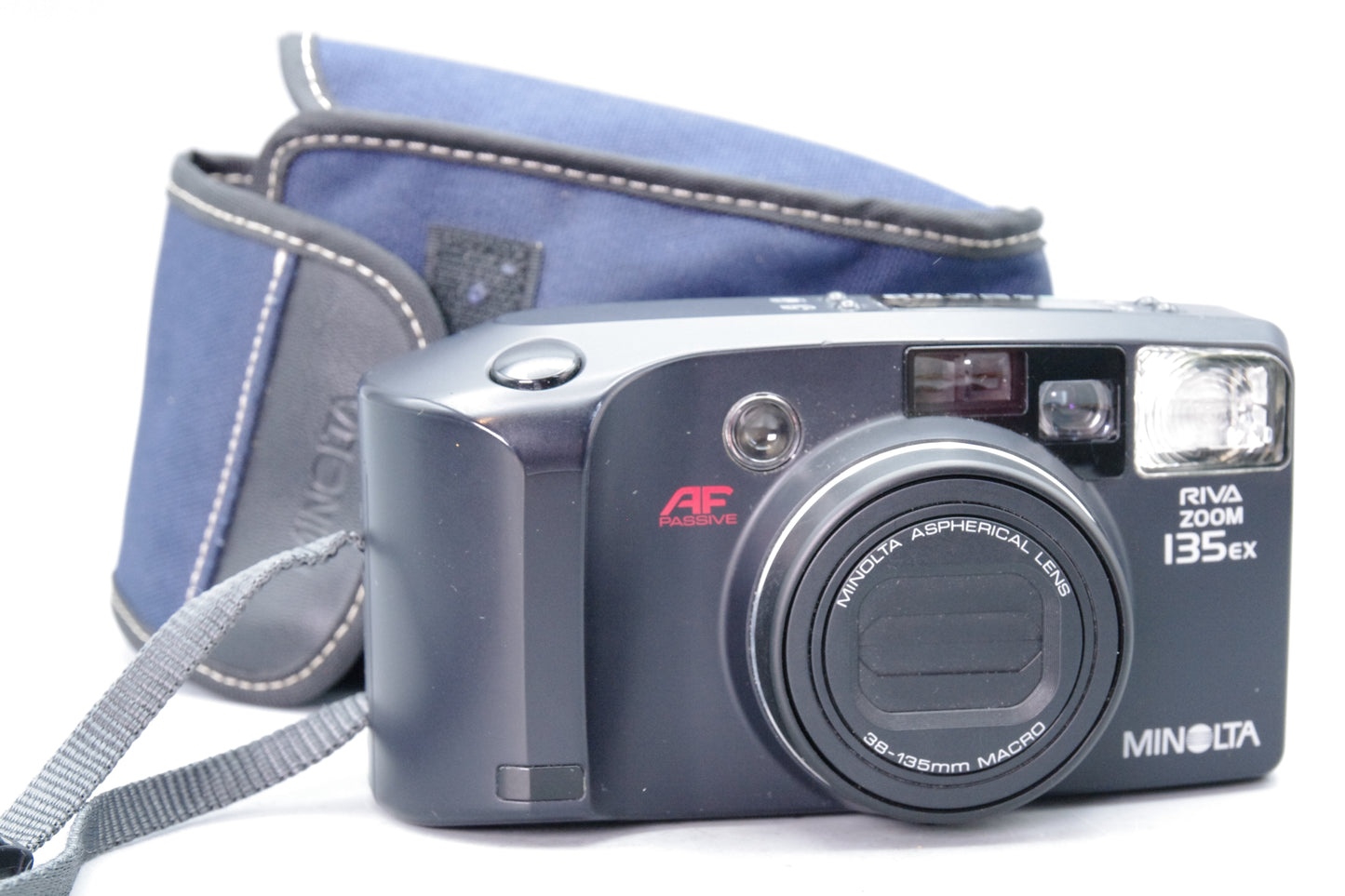 Minolta Riva Zoom 135ex 35mm Film Camera – Tested – Fully Working – VGC