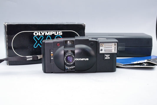 Olympus XA2 35mm Compact Film Camera with A11 Flash – Boxed & Tested