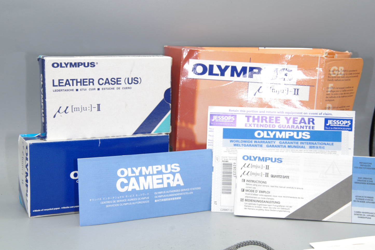 Olympus MJU II 35mm Film Camera Boxed with Case Paperwork Classic Point & Shoot