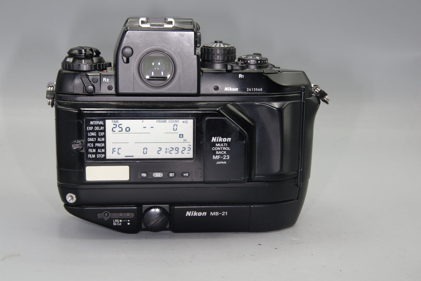 Nikon F4 35mm SLR Film Camera – AF with MB-21 Grip & MF-23 Data Back