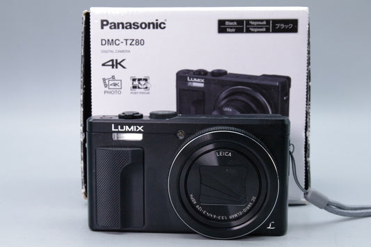 Panasonic Lumix TZ80 18MP Compact Travel Zoom Camera – Black – Excellent – Boxed
