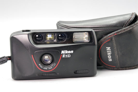 Nikon AF200 35mm Compact Film Camera – Tested and Working – Includes Case