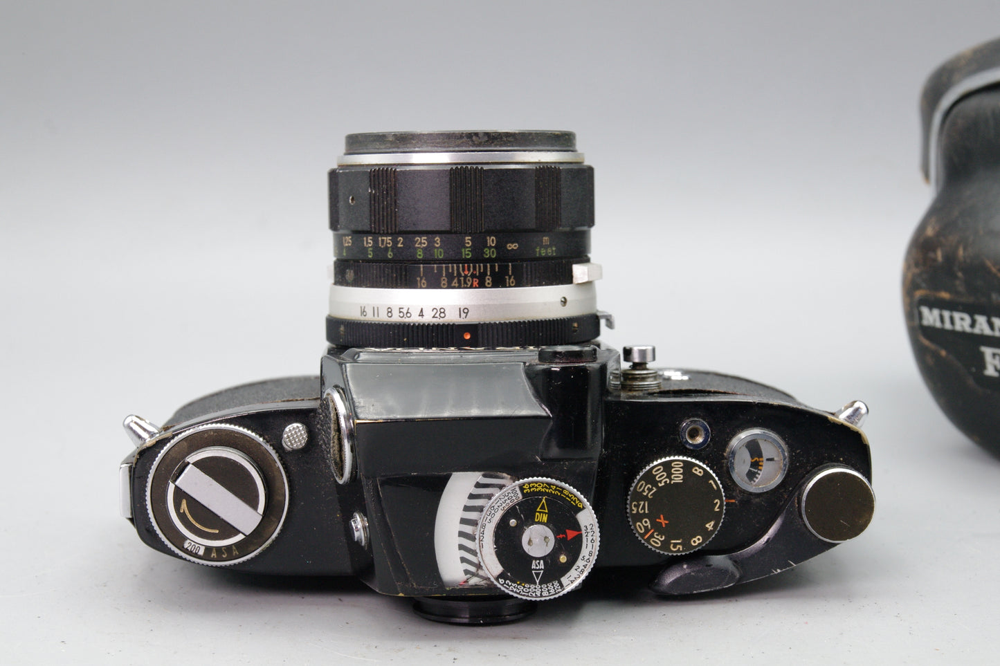 Black Miranda F with Metered Prism and 50mm f/1.9 lens and case