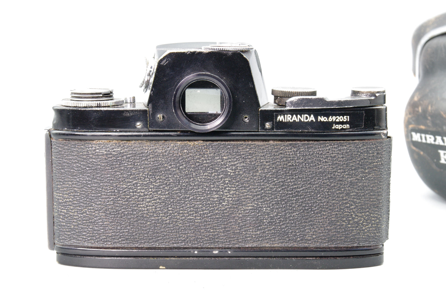 Black Miranda F with Metered Prism and 50mm f/1.9 lens and case