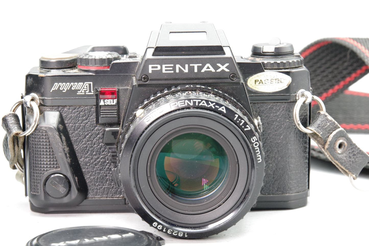 Pentax Program A 35mm SLR with 50mm F/1.7 Lens + Batteries + Case – VGC