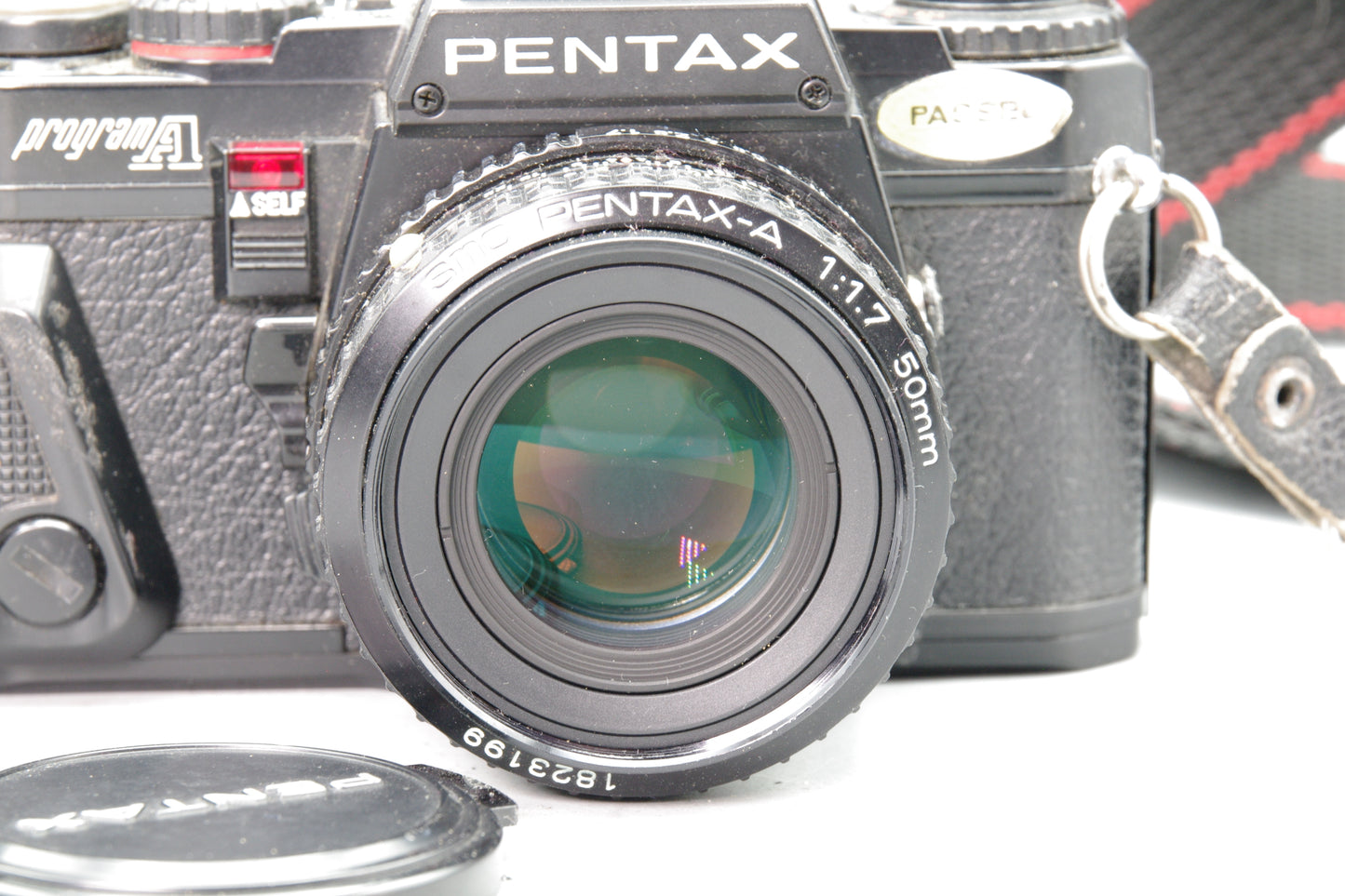 Pentax Program A 35mm SLR with 50mm F/1.7 Lens + Batteries + Case – VGC
