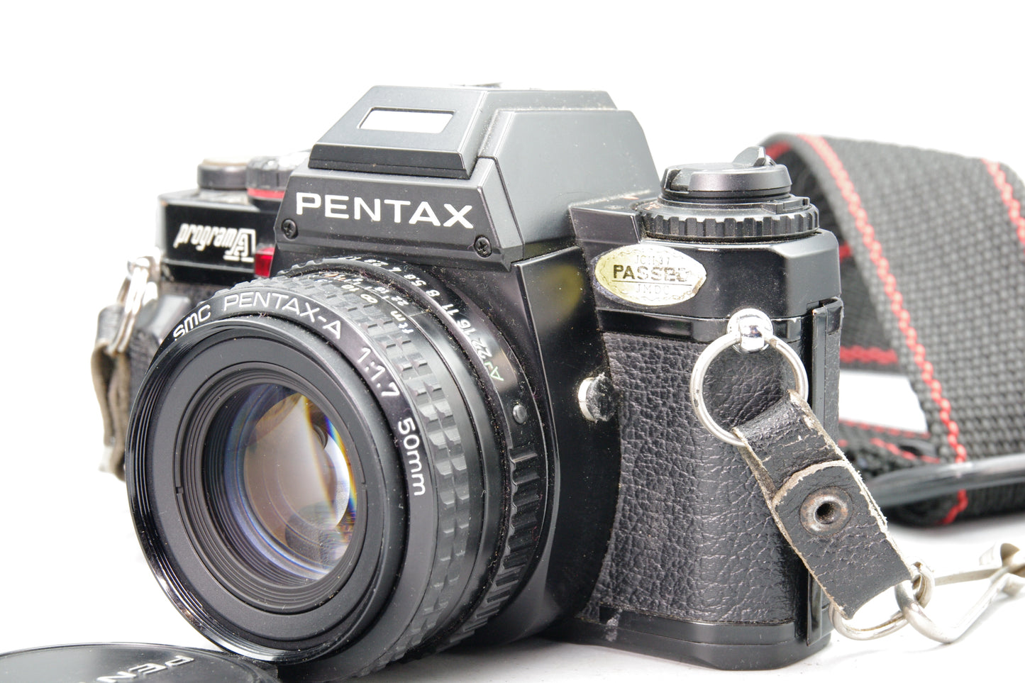 Pentax Program A 35mm SLR with 50mm F/1.7 Lens + Batteries + Case – VGC
