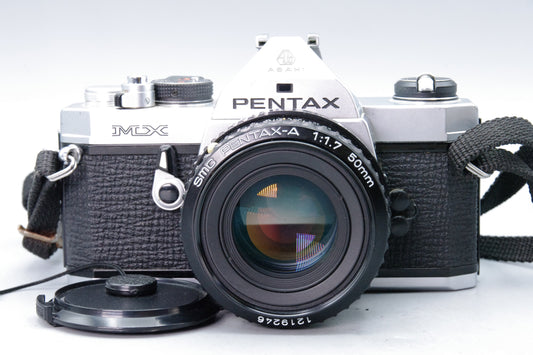 Pentax MX 35mm SLR Camera + SMC Pentax‑A 50mm f/1.7 Lens – VGC