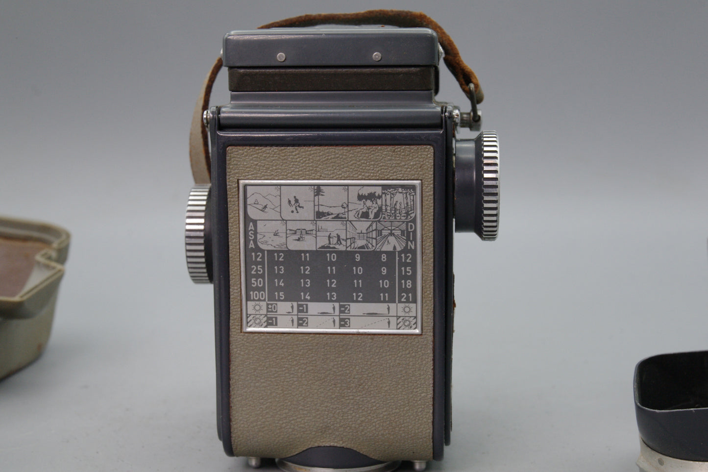 Grey Baby Rolleiflex 4×4 with 60mm f/3.5 Xenar – Serviced – With Case