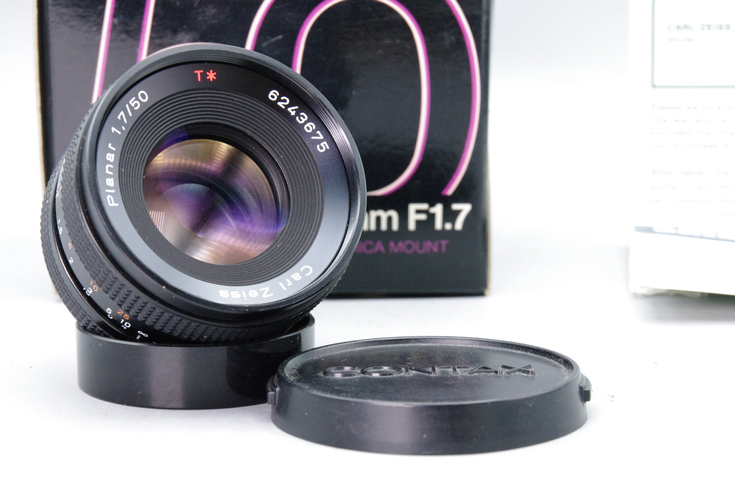 Carl Zeiss Planar 50mm F1.7 Lens Contax/Yashica Mount Excellent Boxed