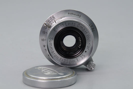 Leitz Summaron 35mm F3.5 L39 Lens with both caps – Excellent (serviced)