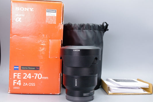 Carl Zeiss Vario‑Tessar ZA OSS FE 24–70mm f/4 Lens – Sony E – Boxed – Nr Mint