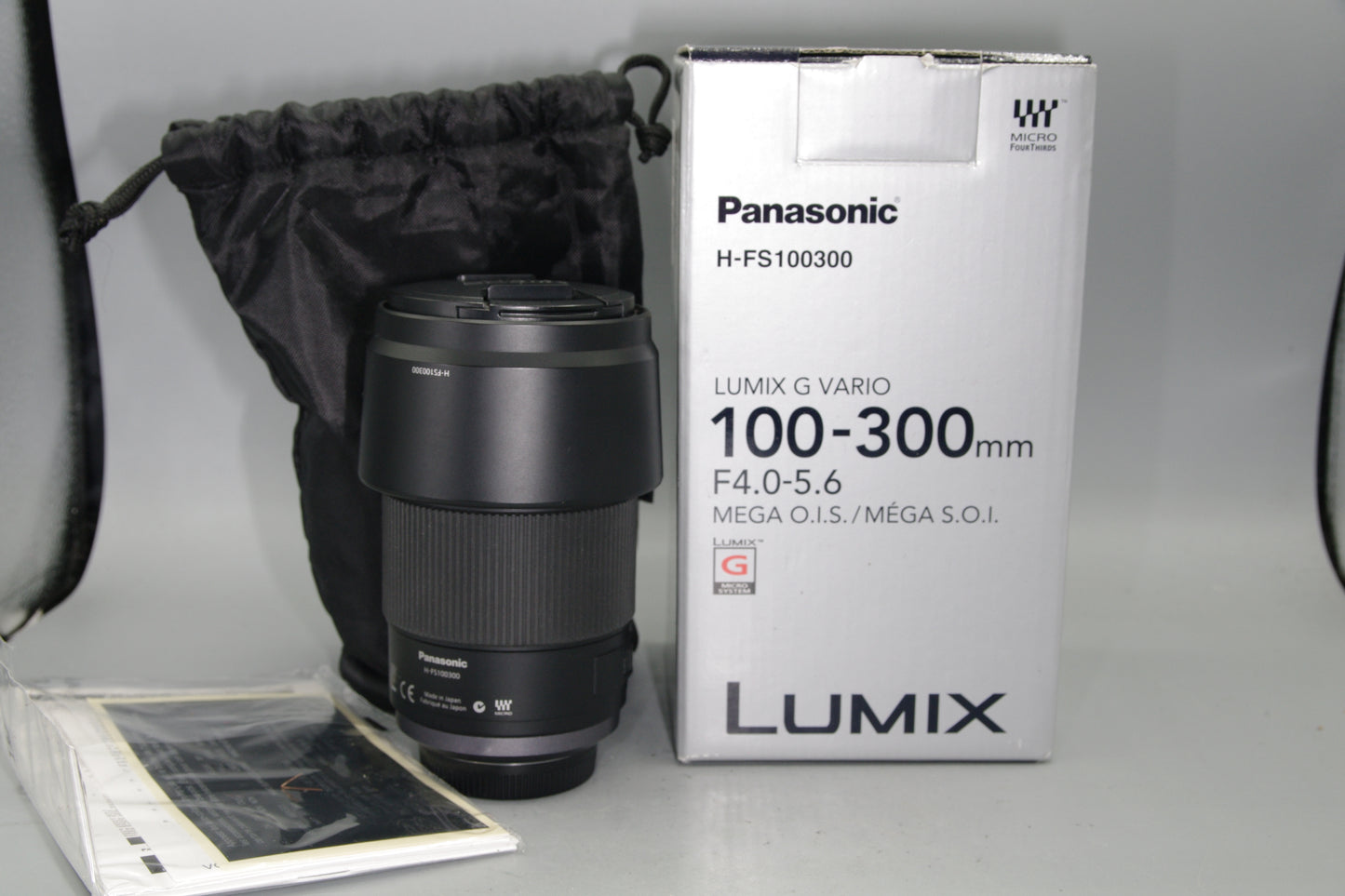Lumix G Vario 100-300mm F/4.0-5.6 Mega O.I.S. M4/3 Lens - Excellent Boxed